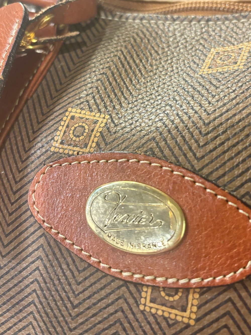 Texier seduction vintage 80s/90s leather trimmed duffle weekender bag - Picture 12 of 17